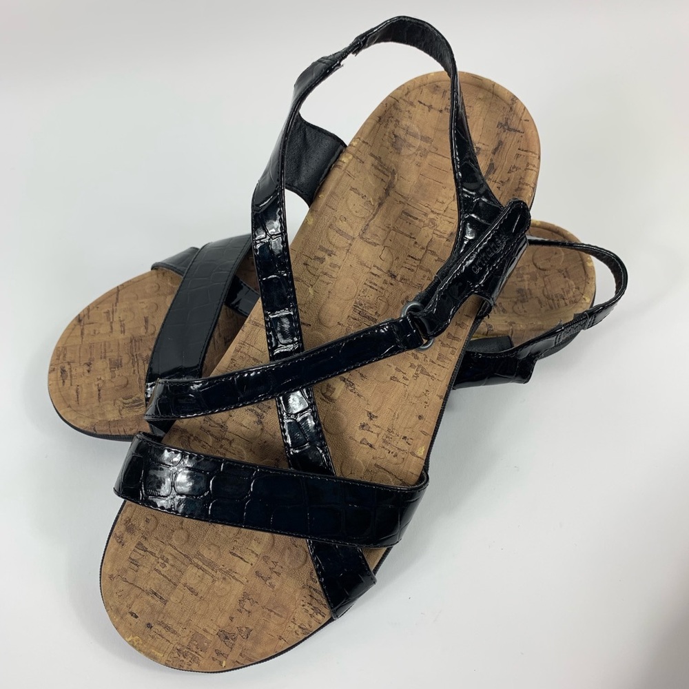 Vionic Orthaheel Seatrek Black Sz 9 Strap Sandals